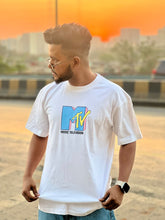 Load image into Gallery viewer, MTV White Cotton Oversized  T-shirt
