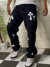 Load image into Gallery viewer, Aesthetic Z Black Straight Fit Baggy Jeans For Men
