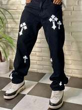 Load image into Gallery viewer, Aesthetic Z Black Straight Fit Baggy Jeans For Men
