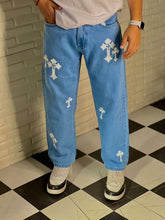 Load image into Gallery viewer, White aesthetic cross denim
