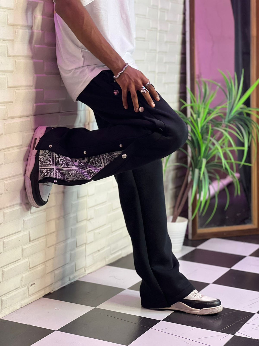 Bandana Bottom Snapbutton Baggy Fit