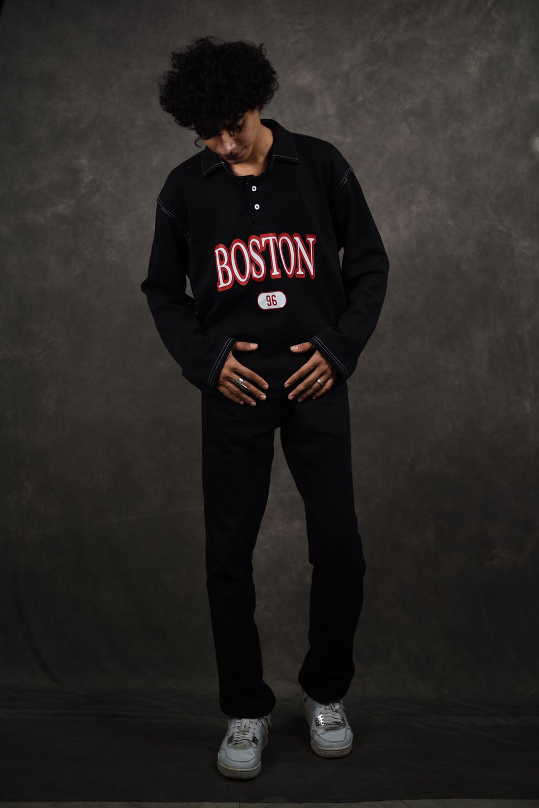 Boston Fleece Cotton Contrast Sweatshirt