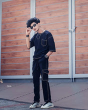 Load image into Gallery viewer, Western Thread Work Black Co ords for Mens
