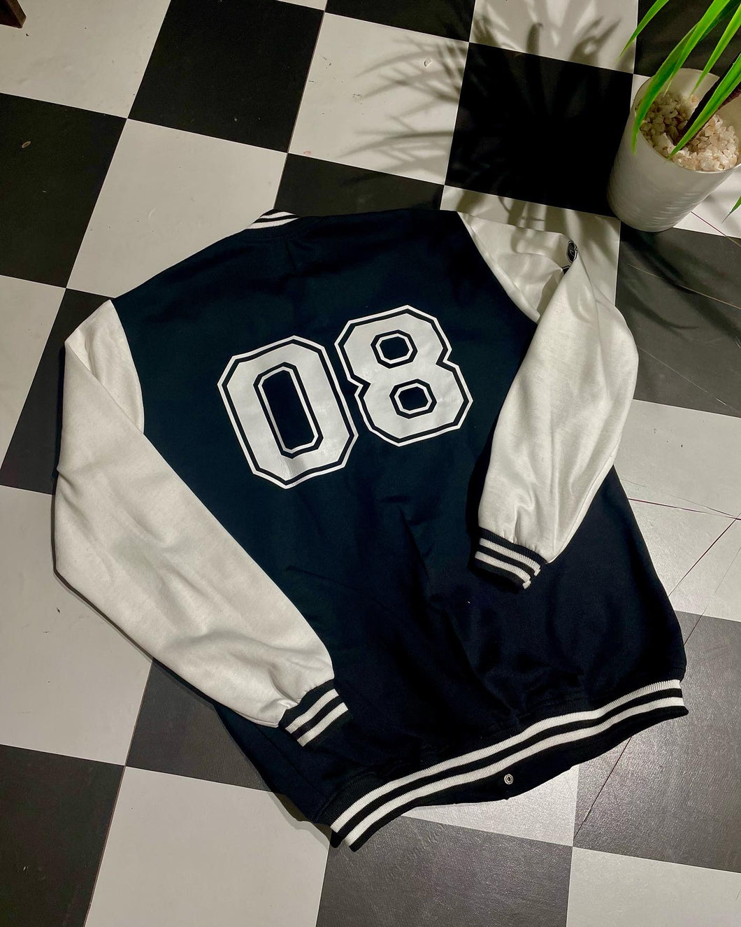 Black and White  Varsity™ Jacket with letter P