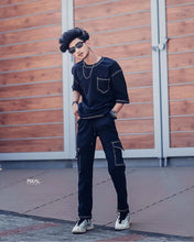 Load image into Gallery viewer, Western Thread Work Black Co ords for Mens
